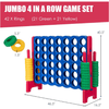 Image of Costway Swings & Play Sets Jumbo 4-to-Score Giant Game Set with 42 Jumbo Rings & Quick-Release Slider by Costway Jumbo 4-to-Score GiantSet  42 Jumbo Rings & Quick-Release  by Costway