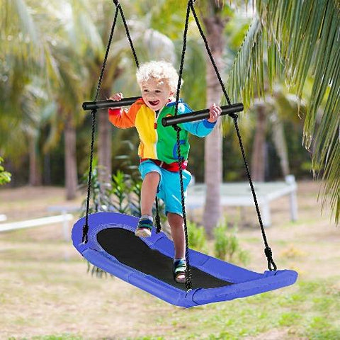 Costway Swings & Play Sets Saucer Tree Swing Surf Kids Outdoor Adjustable Oval Platform Set with Handle by Costway Saucer Tree Swing Surf Outdoor Adjustable Oval Platform Handle Costway
