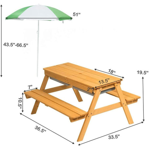 Costway Swings & Playsets 3 In 1 Convertible Picnic Table Set for Kids by Costway 7461759705562 36759841 3 In 1 Convertible Picnic Table Set for Kids by Costway SKU# 36759841