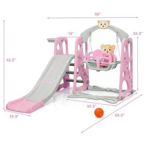 Costway Swings & Playsets 3 in 1 Toddler Climber and Swing Set Slide Playset by Costway 3 in 1 Toddler Climber and Swing Set Slide Playset by Costway 07923485