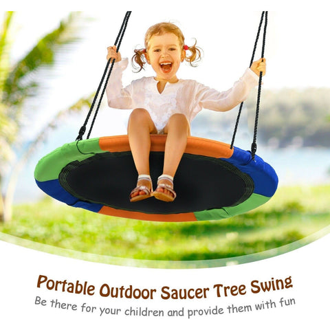 Costway Swings & Playsets 40" Flying Saucer Tree Swing Outdoor Play Set with Adjustable Ropes Gift for Kids by Costway 6499854915808 02389456 40" Flying Saucer Tree Swing Play Set Adjustable Ropes Kids Costway