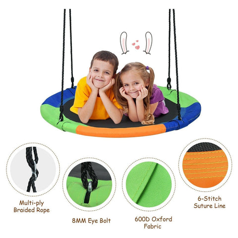 Costway Swings & Playsets 40" Flying Saucer Tree Swing Outdoor Play Set with Adjustable Ropes Gift for Kids by Costway 6499854915808 02389456 40" Flying Saucer Tree Swing Play Set Adjustable Ropes Kids Costway