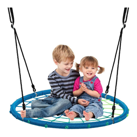 Costway Swings & Playsets Blue 40'' Spider Web Tree Swing Kids Outdoor Play Set with Adjustable Ropes by Costway 6499852612686 19370645-B 40'' Spider Web Tree Swing Kids Play Set Adjustable Ropes Costway