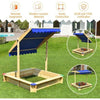 Image of Costway Swings & Playsets Kids Cedar Square Cabana Wooden Sandbox with Convertible Canopy by Costway 796914883081 59846120