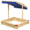 Image of Costway Swings & Playsets Kids Cedar Square Cabana Wooden Sandbox with Convertible Canopy by Costway 796914883081 59846120