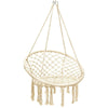 Image of Costway Swings & Playsets Natural Hanging Macrame Hammock Chair with Handwoven Cotton Backrest by Costway 993246538843 52816304-N
