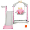 Image of Costway Swings & Playsets Pink 3 in 1 Toddler Climber and Swing Set Slide Playset by Costway 7461759865198 07923485-P 3 in 1 Toddler Climber and Swing Set Slide Playset by Costway 07923485