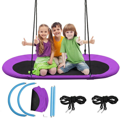 Costway Swings & Playsets Purple 60" Saucer Surf Outdoor Adjustable Swing Set by Costway 6499853246972 89031472-P 60" Saucer Surf Outdoor Adjustable Swing Set by Costway SKU# 89031472
