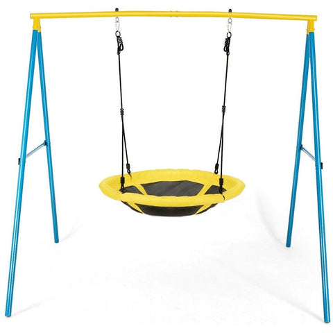 Costway Swings & Playsets Swing Set with 40” Saucer Tree Swing & Heavy Duty A-Frame Metal Swing Stand Combo by Costway 6499852805040 53427061