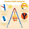 Image of Costway Swings & Playsets Toddler Swing Set High Back Seat with Swing Set by Costway 7461759240094 91042657 Toddler Swing Set High Back Seat with Swing Set by Costway 91042657