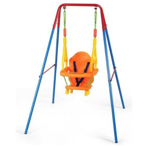 Costway Swings & Playsets Toddler Swing Set High Back Seat with Swing Set by Costway 7461759240094 91042657 Toddler Swing Set High Back Seat with Swing Set by Costway 91042657