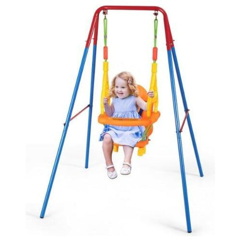 Costway Swings & Playsets Toddler Swing Set High Back Seat with Swing Set by Costway 7461759240094 91042657 Toddler Swing Set High Back Seat with Swing Set by Costway 91042657