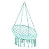 Image of Costway Swings & Playsets Turquoise Hanging Macrame Hammock Chair with Handwoven Cotton Backrest by Costway 6499853624152 52816304-T