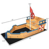 Image of Costway Swings & Playsets Wooden Pirate Boat Wood Sandbox for Kids by Costway 796914883111 87150964 Wooden Pirate Boat Wood Sandbox for Kids by Costway SKU# 87150964