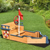 Image of Costway Swings & Playsets Wooden Pirate Boat Wood Sandbox for Kids by Costway 796914883111 87150964 Wooden Pirate Boat Wood Sandbox for Kids by Costway SKU# 87150964