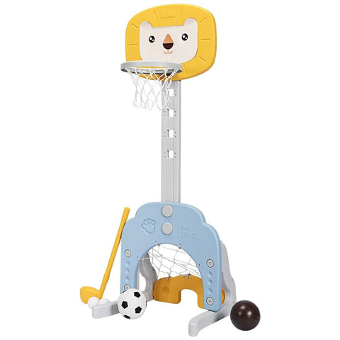 Costway Swings & Playsets Yellow 3-in-1 Adjustable Kids Basketball Hoop Sports Set by Costway 796914885979 16874532-Y