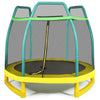 Image of Costway Trampoline Green 7 ft Kids Trampoline with Safety Enclosure Net by Costway 7461759783546 76810427-G 7 ft Kids Trampoline with Safety Enclosure Net by Costway SKU 76810425