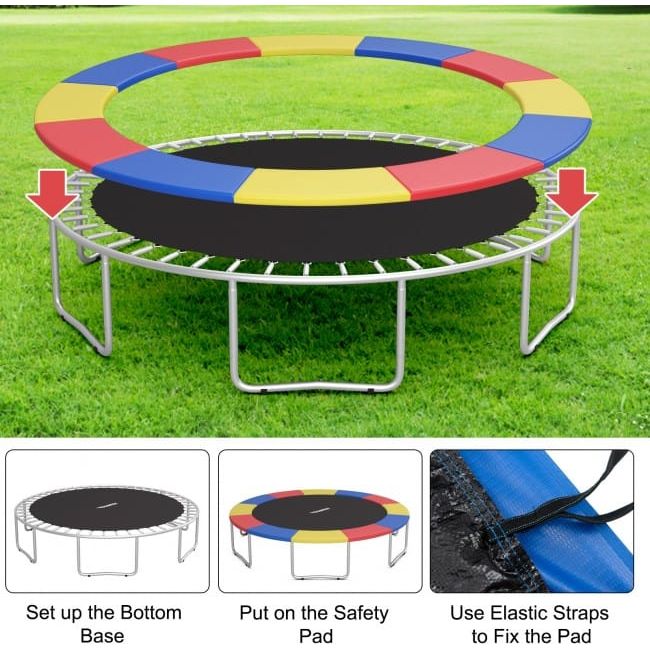 14 Feet Waterproof and Tear-Resistant Universal Trampoline Safety Pad  Spring Cover by Costway