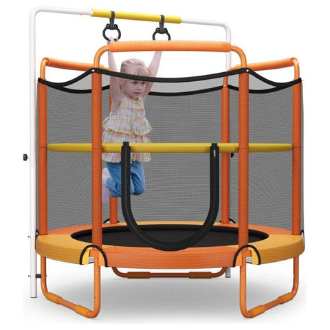 Costway Trampolines 5 Feet Kids 3-in-1 Game Trampoline with Enclosure Net Spring Pad by Costway 781880223726 24903786
