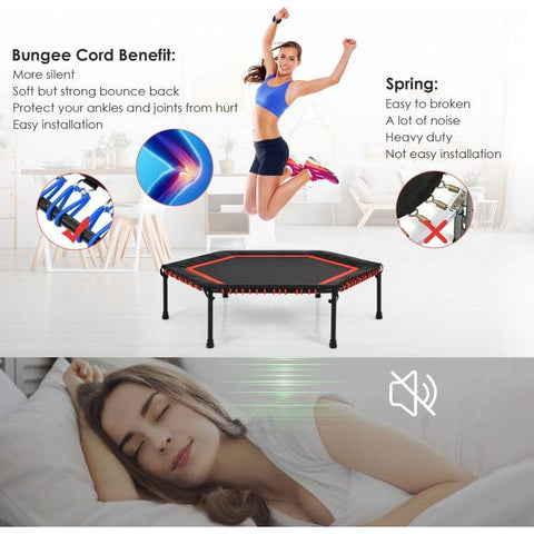 Costway Trampolines 50 Inch Hexagonal Fitness Trampoline Exercise Rebounder with Pad by Costway 781880203933 48936025 50 Inch Hexagonal Fitness Trampoline Exercise Rebounder with Pad