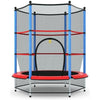 Image of Costway Trampolines Blue 55" Youth Jumping Round Trampoline with Safety Pad Enclosure by Costway 6952938366724 27560384 55" Youth Jumping Round Trampoline Safety Enclosure Costway 27560384