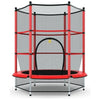 Image of Costway Trampolines Red 55" Youth Jumping Round Trampoline with Safety Pad Enclosure by Costway 7335697206378 27560386-R 55" Youth Jumping Round Trampoline Safety Enclosure Costway 27560384
