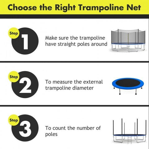 Costway Trampolines Trampoline Replacement Protection Enclosure Net with Zipper by Costway