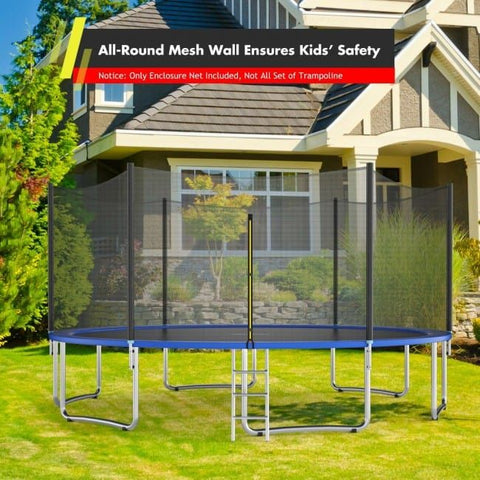 Costway Trampolines Trampoline Replacement Protection Enclosure Net with Zipper by Costway 36 Inch Trampoline with Full Covered Handrail by Costway SKU# 86547193