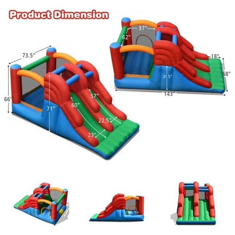Costway Water Parks & Slides 3-in-1 Dual Slides Jumping Castle Bouncer by Costway Inflatable Blow Up Water Slide Bounce House Costway 85961237/34801725