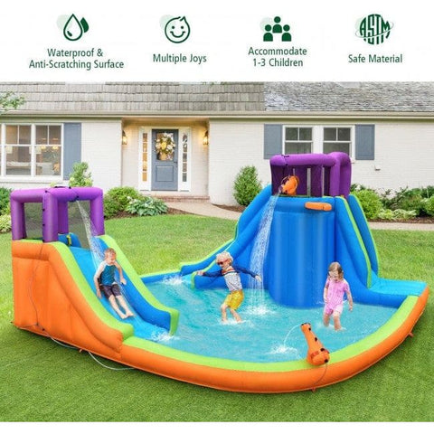 Costway Water Parks & Slides 6-in-1 Inflatable Dual Water Slide Bounce House by Costway