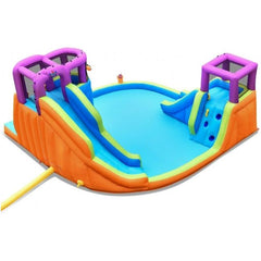 6-in-1 Inflatable Dual Water Slide Bounce House by Costway