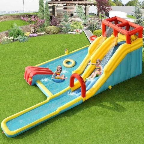 Costway Water Parks & Slides 7-in-1 Inflatable Dual Slide Water Park Bounce House by Costway