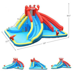 Inflatable Water Slide Bounce House with Water Cannon and Air Blower by Costway