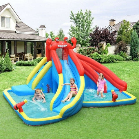 Costway Water Parks & Slides Inflatable Water Slide Bounce House with Water Cannon and Air Blower by Costway 781880243724 63529184 Inflatable Water Slide Bounce House Water Cannon Air Blower by Costway