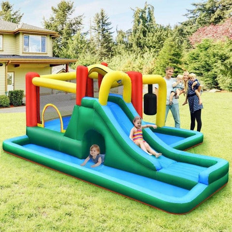 Costway Water Parks & Slides Inflatable Water Slide Climbing Bounce House with Tunnel and Blower by Costway 781880243670 85920731 Inflatable Water Slide Climbing Bounce House Tunnel and Blower Costway