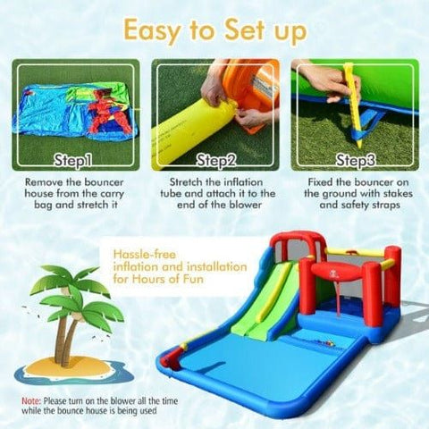 Costway Water Parks & Slides Inflatable Water Slide with Ocean Balls for Kids without Blower by Costway 781880250616 85296304