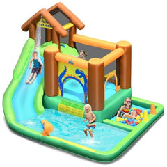 Costway Water Parks & Slides Inflatable Waterslide Bounce House Climbing Wall by Costway