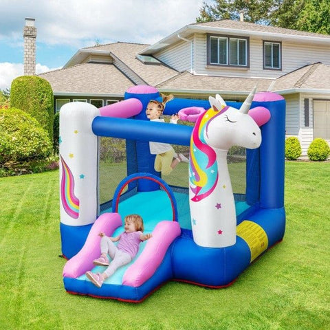 Costway Water Parks & Slides Kids Inflatable Bounce House with 480W Blower by Costway 5 In 1 Kids Inflatable Climbing Bounce House by Costway SKU#32971845