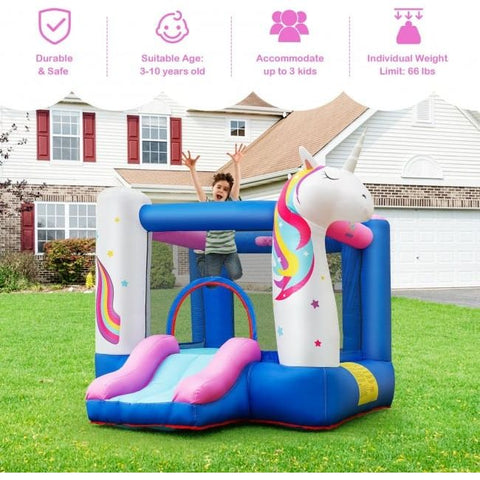 Costway Water Parks & Slides Kids Inflatable Bounce House with 480W Blower by Costway 5 In 1 Kids Inflatable Climbing Bounce House by Costway SKU#32971845