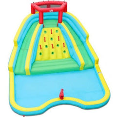 Double Side Inflatable Water Slide Park with Climbing Wall by Costway