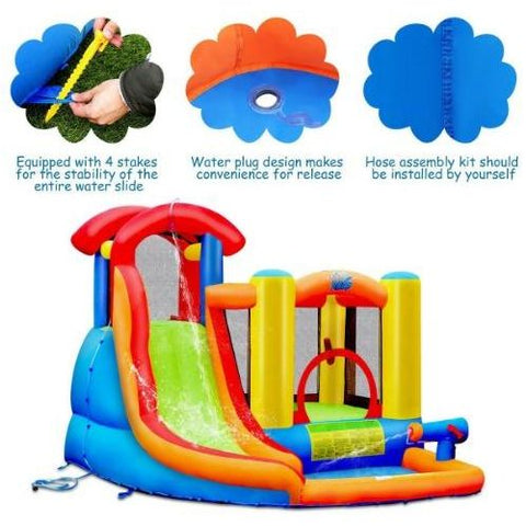 Costway Water Slides Kid Inflatable Bounce House Water Slide Castle by Costway