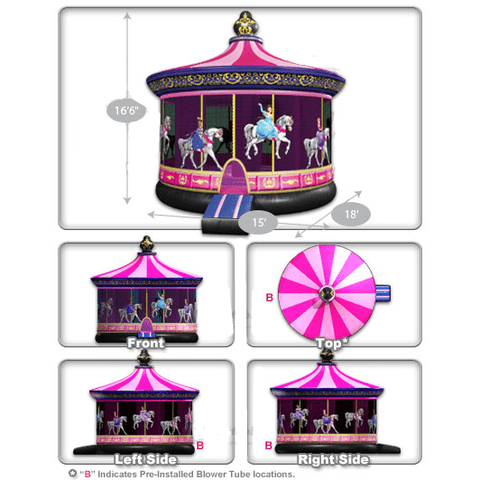 Cutting Edge Big Games 15’ Princess Carousel Bouncer by Cutting Edge BC030401 15’ Princess Carousel Bouncer by Cutting Edge SKU #BC030401
