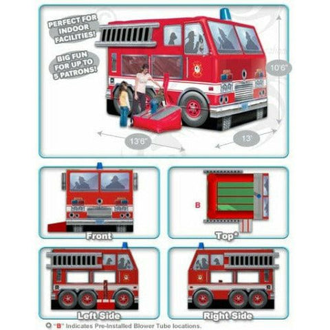 Cutting Edge Inflatable Bouncers 10'H Fire Truck Bouncer by Cutting Edge 18'H Fire Truck Slide by Cutting Edge SKU# S010201