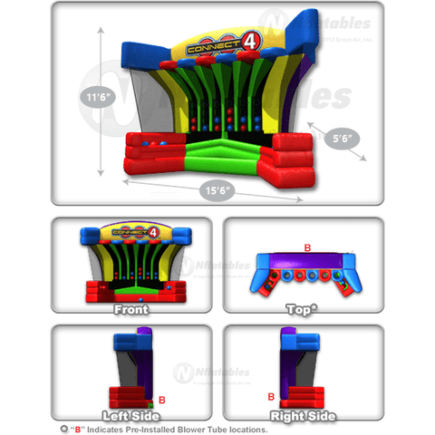 Cutting Edge Inflatable Bouncers 11' 06"H Wacky Connect 4 Basketball Game by Cutting Edge 781880214373 IN560101B 11'H Wacky Connect 3 Basketball Game by Cutting Edge SKU# IN560101