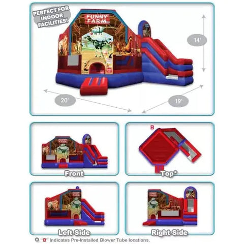 Cutting Edge Inflatable Bouncers 14'H Funny Farm Club/Slide Combo by Cutting Edge 781880213857 SG100201 14'H Funny Farm Club/Slide Combo by Cutting Edge SKU #SG100201