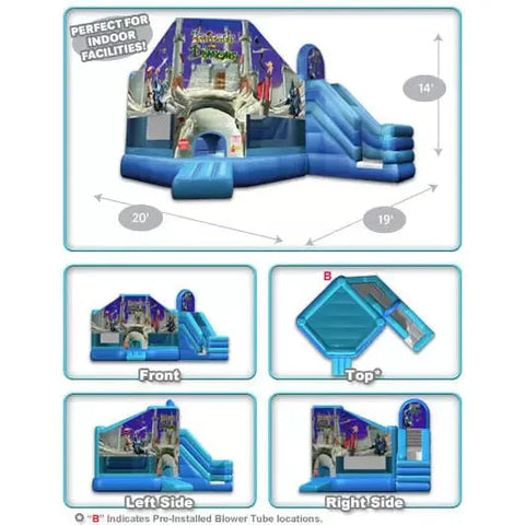 Cutting Edge Inflatable Bouncers 14'H Knights & Dragons Club/Slide Combo by Cutting Edge 781880213499 SG103101 14'H Knights & Dragons Club/Slide Combo by Cutting Edge SKU#SG103101