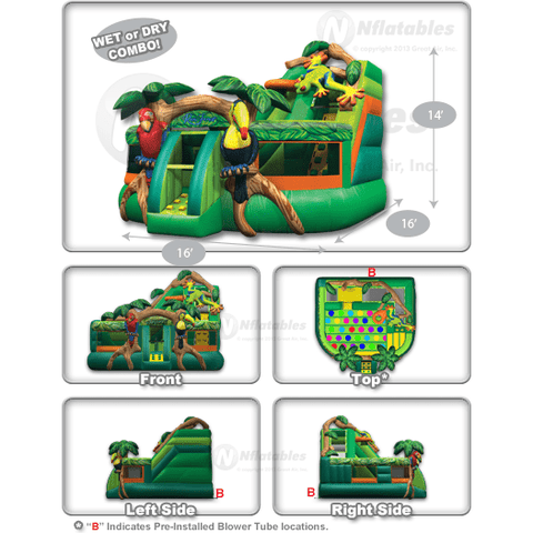 Cutting Edge Inflatable Bouncers 14'H Rainforest KidZone™ Wet/Dry Combo by Cutting Edge 781880240433 BC430901 14'H Rainforest KidZone™ Wet/Dry Combo by Cutting Edge SKU# BC430901