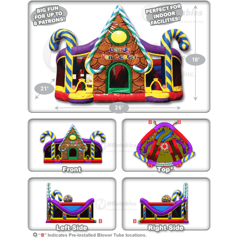 Cutting Edge Inflatable Bouncers 18'H Candy Fun Center Kid Combo by Cutting Edge 15'H Ocean World Kid Combo by Cutting Edge SKU#K140201