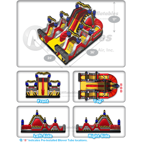 Cutting Edge Inflatable Bouncers 18'H High Voltage Chaos Obstacle by Cutting Edge 15'H High Voltage Chaos Jr. by Cutting Edge SKU# OB170201