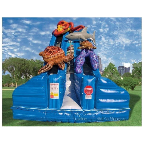 Cutting Edge Inflatable Bouncers 20'H Ocean Quest Dual Slide by Cutting Edge 781880278566 S380201 20'H Ocean Quest Dual Slide by Cutting Edge SKU#S380201